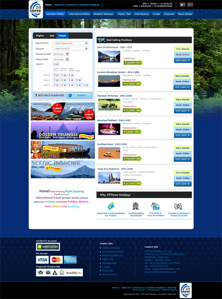 29Three Holidays hotel booking page design